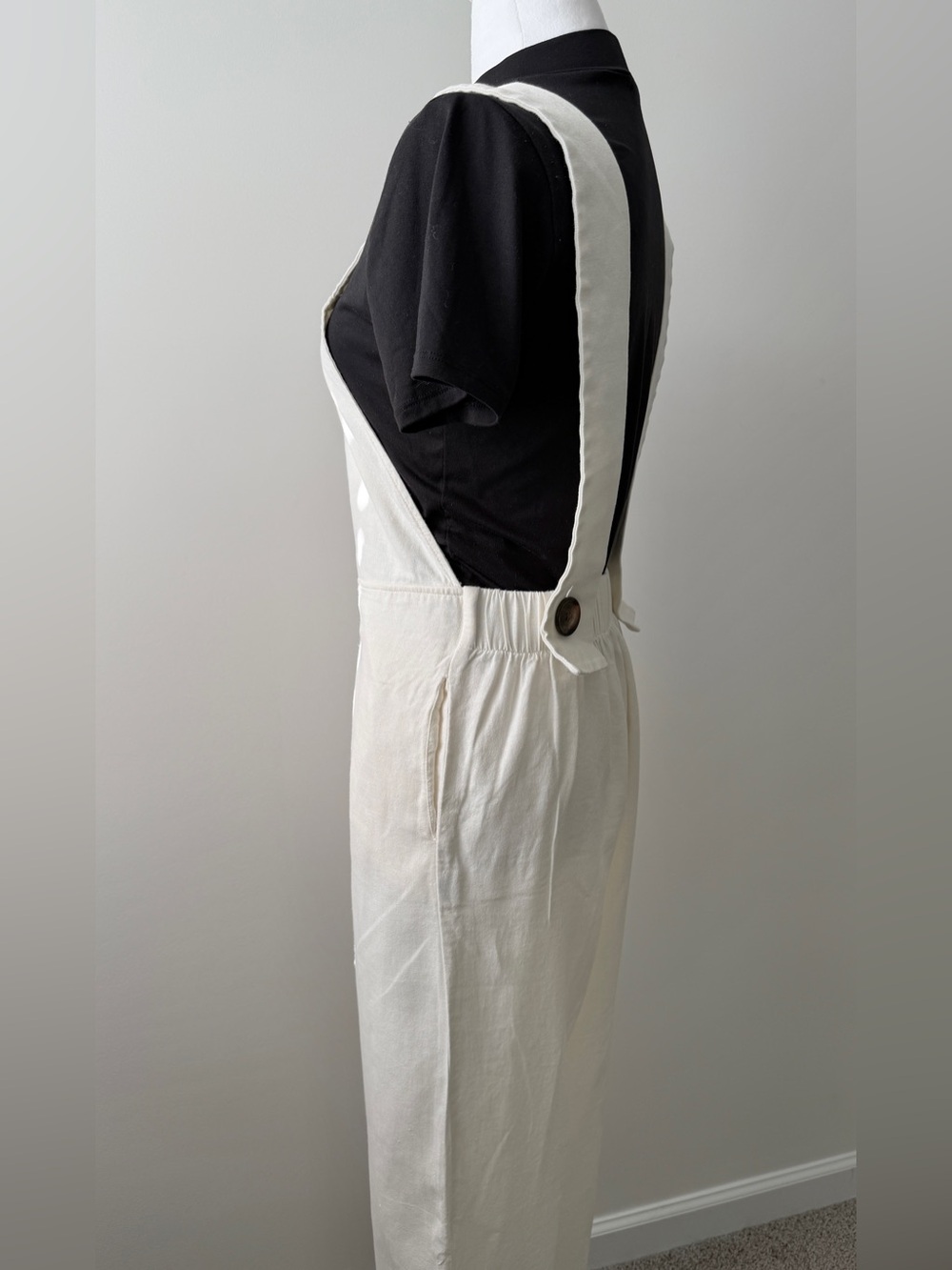 Preloved Cream Wide-Leg Overalls Jumpsuit - Picture 10 of 16